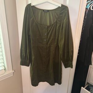 Madewell Green Corduroy dress